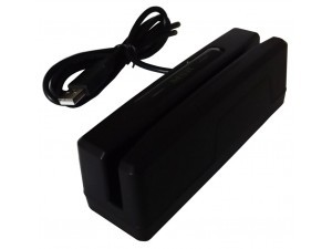 Ридер магнитных карт RU400, USB HID (KB) (1+2+3 дорожки), черный, 2 головки